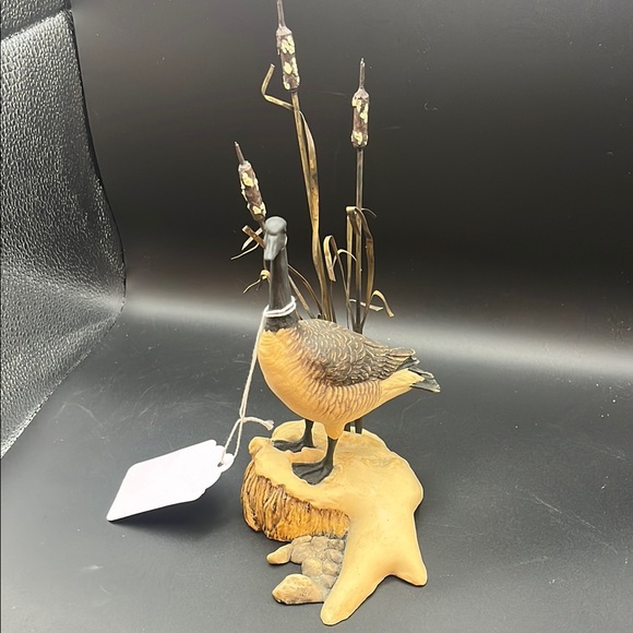Elegant Brown and Tan Goose Sculpture